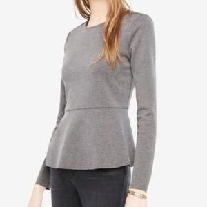 Ann Taylor Grey Peplum Top